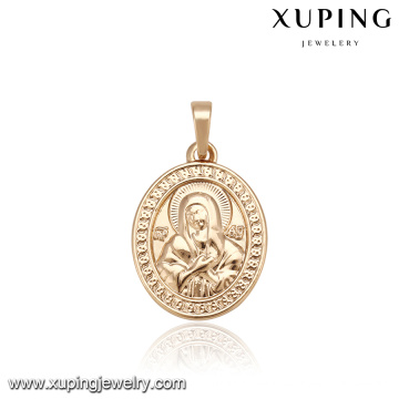 33161 Runde Form indischen ethnischen Gold Jesus Stil Designmuster Religion Serie Anhänger Schmuck